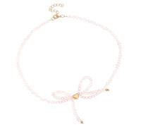 Sophisticated Sturdy Beaded Necklace Featuring Elegant Crystals Butterfly Bowknot Charm Accessory For Stylish Outfits