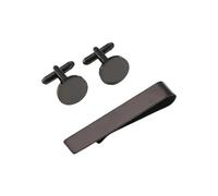 Sophisticated Tie Clip and Cufflinks Set for the Detail Oriented Gentleman For Men(Black)