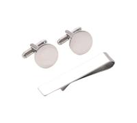 Sophisticated Tie Clip and Cufflinks Set for the Detail Oriented Gentleman For Men(Silver)