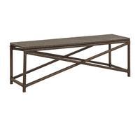 sophiya 120cm poly rattan garden seating bench in brown
