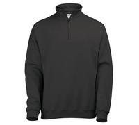 Sophomore Zip Neck Sweatshirt AWDis Black L