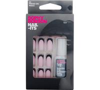Sophy Robson Nail-Its 24 X False Nails Pink Black Tips | TJ Hughes