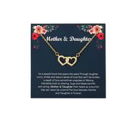 SOPIFY Heart Necklace for Women Mother Daughter Double Heart Necklace Grandmother Granddaughter Dainty Infinity Heart Necklace Necklace Gifts Mothers Day Birthday Gifts Message Card From Daughter