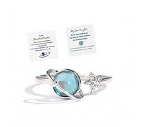 SOPIFY To My Dear Daughter Fidget Spinning Planet Ring Anxiety Relief Rotating You are the Most Special Star Ring Gift, Metal, No Gemstone