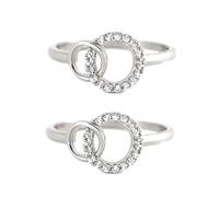 SOPIFY To My Sister Forever Linked Ring, Silver Interlocking 2 Circles, Big Sis & Little Sis Ring Gifts, Copper, No Gemstone