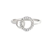 SOPIFY To My Sister Forever Linked Ring, Silver Interlocking 2 Circles, Big Sis & Little Sis Ring Gifts, Copper, No Gemstone
