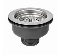 SopimusZ 114mm Sink Waste Stainless Steel and PVC Kitchen Sink Basket Strainer Plug Waste G1½,Fit for Sink Hole Size 83-90 mm