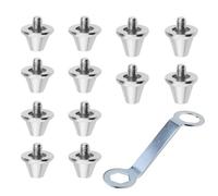 SopimusZ 13mm/15mm 12Pcs Football Shoe Studs Replacement Compatible with N-IKE Compatible with P-uma Compatible with N-ew B-Alance Aluminium Alloy Football Studs Silver