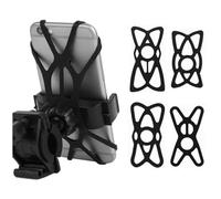 SOPINEKO 4 PCS Motorcycle Web Grip Silicone Cell Phone Holder Band Security Rubber Band Mount Tether Elastic for Smart Phone Cradle Bracket on Bicycle Motorcycle