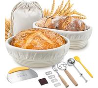 Sopito Sourdough Starter Kit, Banneton Proofing Basket 9" Round & 10" Oval