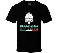 Sopla New Vintage Bianchi Passione Celeste Bicycle Logo T-Shirt New Vintage Bianchi Passione Celeste Bicycle Logo T-Shirt Black XL S