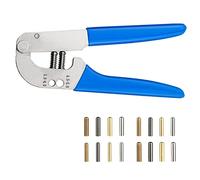 Sopnom Shoelace Tips Tools with 64 pcs Bullet Aglets, Tips Repair Replacement Tool Plier for Sneakers,Hoodies,Bungee Cords, Blue, 4.0