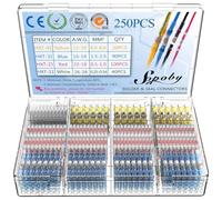 Sopoby 250PCS Solder Seal Wire Connectors Insulated Waterproof Electrical Wire Terminals Heat Shrink Solder Butt Connectors Solder Connector Kit for Automotive Marine