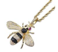 Sopodbacker Necklace Pendant Chain Men Women Jewellery Bee Pendant Hiphop Necklace Accessories Men And Women Punk Geometry 金色