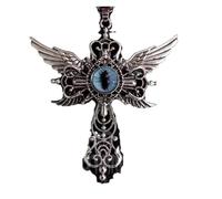 Sopodbacker Necklace Pendant Chain Men Women Jewellery Blue Devil Eye Pendant Jewelry Wings Cross Necklace Punk Geometric Wedding Men And Women