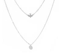 Sopodbacker Necklace Pendant Chain Men Women Jewellery Boho Chain Beads Discs Pendants Necklace Multi Layer Chokers Women Jewelry Party Gifts Silvercolor