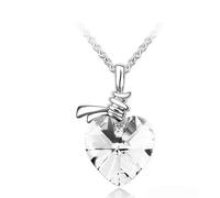 Sopodbacker Necklace Pendant Chain Men Women Jewellery Bow Love Necklace Heart Pendant Accessories Men And Women Punk Wedding Party Geometric 银白色