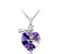 Sopodbacker Necklace Pendant Chain Men Women Jewellery Bow Love Necklace Heart Pendant Accessories Men And Women Punk Wedding Party Geometric 银藕荷紫