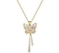 Sopodbacker Necklace Pendant Chain Men Women Jewellery Classic White Tassel Butterfly Necklace Versatile Wedding Party Boho Gift