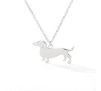 Sopodbacker Necklace Pendant Chain Men Women Jewellery Dachshund Pet Necklace Pendant Men And Women Jewelry Punk Party Geometric Wedding 银色