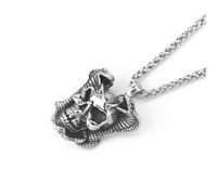 Sopodbacker Necklace Pendant Chain Men Women Jewellery Eyes Skull Pendant Hip Hop Necklace Animal Men And Women Punk Jewelry Retro 配60Cm龙骨链
