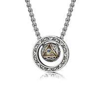 Sopodbacker Necklace Pendant Chain Men Women Jewellery God'S Eye Transfer Bead Necklace Double Ring Retro Pendant Men And Women Party Wedding Geometric Simple