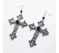 Sopodbacker Necklace Pendant Chain Men Women Jewellery Gothic Dark Cross Necklace Retro Flower Lover Pendant Men And Women Party Geometric Wedding 黑宝石耳环