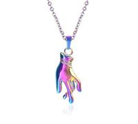 Sopodbacker Necklace Pendant Chain Men Women Jewellery Hand Pendant Necklace Jewelry Accessories Men And Women Party Wedding Gift Geometry 七彩-40+5Cm项链