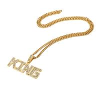 Sopodbacker Necklace Pendant Chain Men Women Jewellery Hip-Hop King Letter Pendant Necklace For Men And Women Punk Geometry