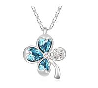 Sopodbacker Necklace Pendant Chain Men Women Jewellery Jewelry Night Rain Four Leaf Clover Lucky Clover Love Necklace Men And Women Party Wedding Boho 海蓝