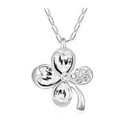 Sopodbacker Necklace Pendant Chain Men Women Jewellery Jewelry Night Rain Four Leaf Clover Lucky Clover Love Necklace Men And Women Party Wedding Boho 白色