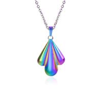 Sopodbacker Necklace Pendant Chain Men Women Jewellery Leaf Necklace Jewelry Accessories Men And Women Punk Wedding Party Gift 七彩-40+5Cm项链
