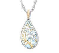 Sopodbacker Necklace Pendant Chain Men Women Jewellery Leaf Pendant Peace Dove Olive Branch Necklace Men And Women Party Geometric Wedding Gift
