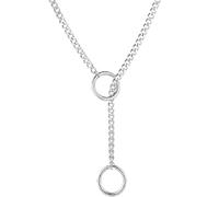 Sopodbacker Necklace Pendant Chain Men Women Jewellery Love Heart Chain Pendant Gothic Simple Punk Necklace Men And Women Party Geometric Wedding 钢色圆环