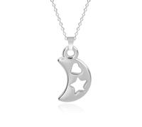 Sopodbacker Necklace Pendant Chain Men Women Jewellery Moon Star Necklace Jewelry Accessories Men And Women Retro Party Boho Geometric Wedding 钢色-40+5Cm项链