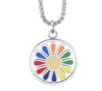 Sopodbacker Necklace Pendant Chain Men Women Jewellery Necklace Rotating Daisy Hip-Hop Men And Women Party Geometric Wedding Punk Gift 链长70Cm