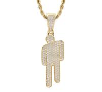 Sopodbacker Necklace Pendant Chain Men Women Jewellery Necklace Tilted Head Pendant Hip Hop Boho Retro Men And Women Geometric Punk 金色