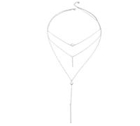 Sopodbacker Necklace Pendant Chain Men Women Jewellery Necklaces Pendants 3 Layers Tassel Jewelry Women Gifts Wedding Party Silver