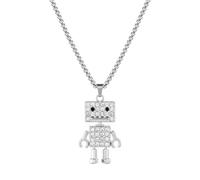 Sopodbacker Necklace Pendant Chain Men Women Jewellery Robot Pendant Necklace Men And Women Street Hip Hop Wedding Party Geometric Gift 链宽3Mm长70Cm