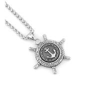 Sopodbacker Necklace Pendant Chain Men Women Jewellery Rudder Turning Pendant Hip Hop Necklace Men And Women Couple Jewelry Punk Geometry 吊坠+龙骨链