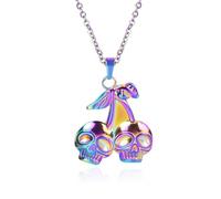 Sopodbacker Necklace Pendant Chain Men Women Jewellery Skull Necklace Jewelry Accessories Men And Women Retro Party Wedding Geometry 七彩-40+5Cm项链