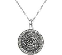 Sopodbacker Necklace Pendant Chain Men Women Jewellery Snowflake Bell Heart-Shaped Necklace Pendant Clavicle Chain Men And Women Party Geometric Wedding Punk Simple 圆盘雪花