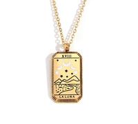 Sopodbacker Necklace Pendant Chain Men Women Jewellery Square Tarot Cards Pendant Necklace Women Accessory Party All Occasion Jewelry Nek1416