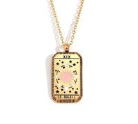 Sopodbacker Necklace Pendant Chain Men Women Jewellery Square Tarot Cards Pendant Necklace Women Accessory Party All Occasion Jewelry Nek1415