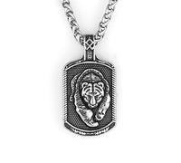 Sopodbacker Necklace Pendant Chain Men Women Jewellery Viking Pendant Necklace Tag Hip Hop Jewelry Men And Women Punk Geometry 配60Cm龙骨链
