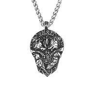 Sopodbacker Necklace Pendant Chain Men Women Jewellery Viking Retro Double Wolf Pendant Necklace Jewelry Men And Women Punk Geometric Party 单吊坠