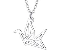 Sopodbacker Necklace Pendant Chain Men Women Jewellery Vintage Hollow Origami Thousand Paper Crane Women Girl Party Gifts