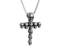 Sopodbacker Necklace Pendant Chain Men Women Jewellery Vintage Skull Cross Pendant Gift Necklace Men And Women Party Geometric Wedding