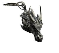 Sopodbacker Necklace Pendant Chain Men Women Jewellery Vintage Viking Triceratops Dragon Head Pendant Necklace Men And Women Party Geometric Wedding Punk Gift