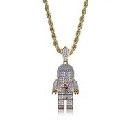 Sopodbacker Necklace Pendant Chain Men Women Jewellerycartoon Astronaut Sliding Pendant Necklace Men Hip Hop
